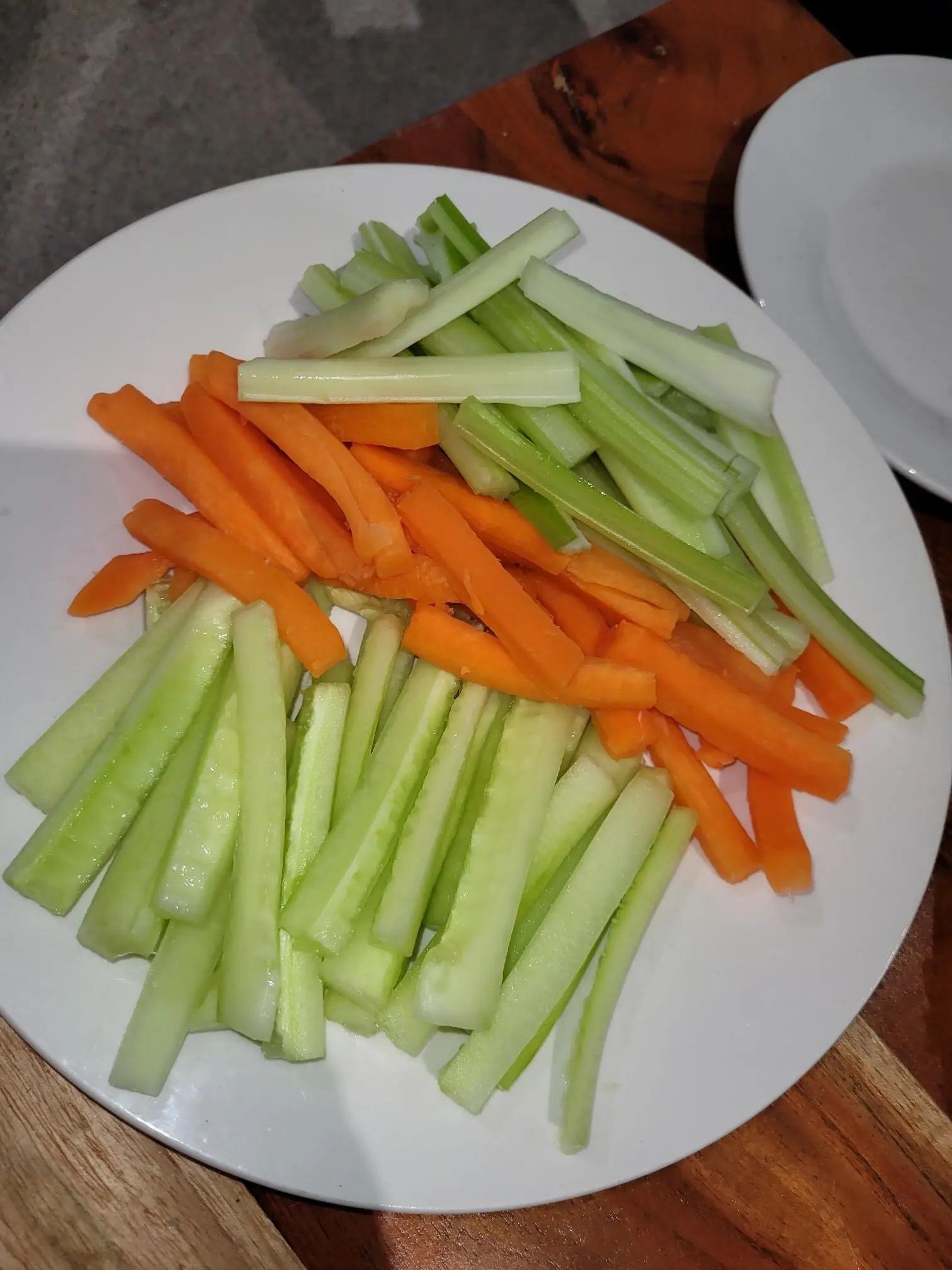 plate of carrot and celery sticks