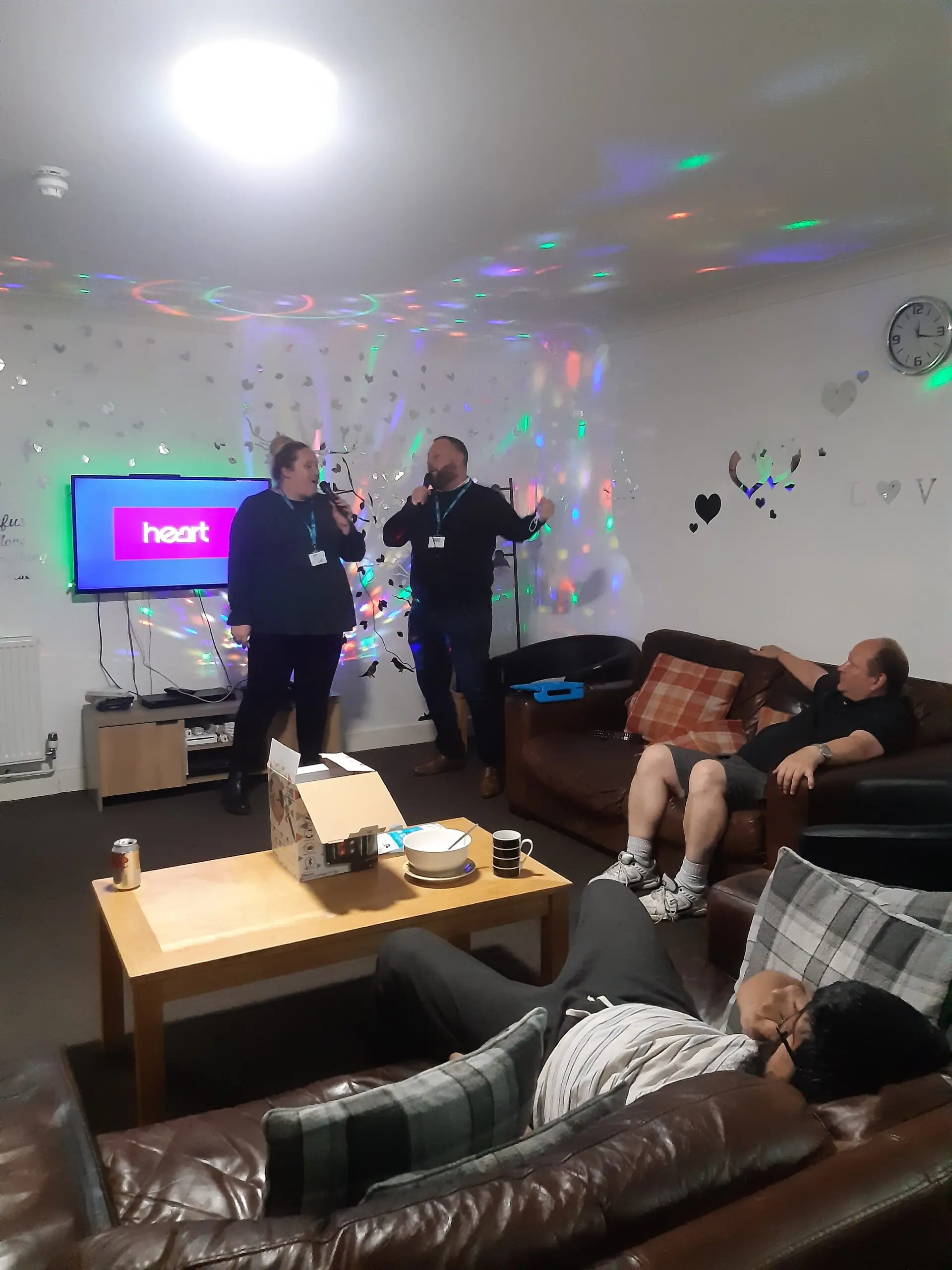 service managers singing karaoke
