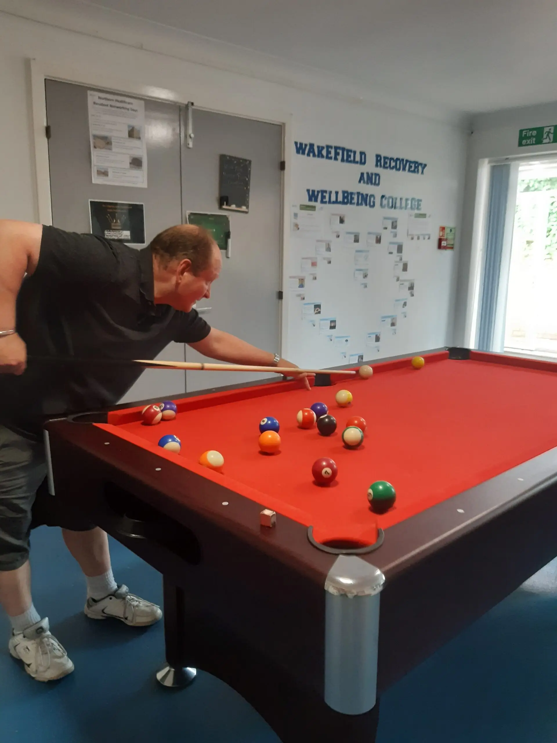 resident playing pool