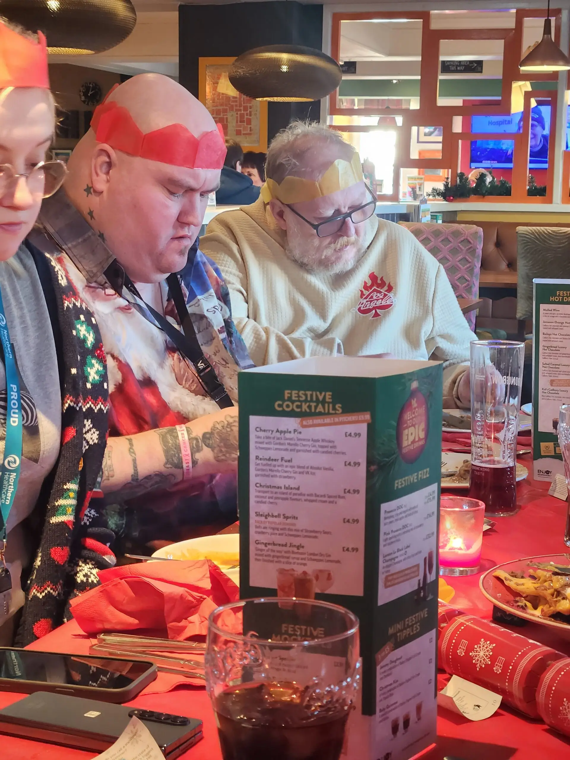 residents enjoying Christmas dinner