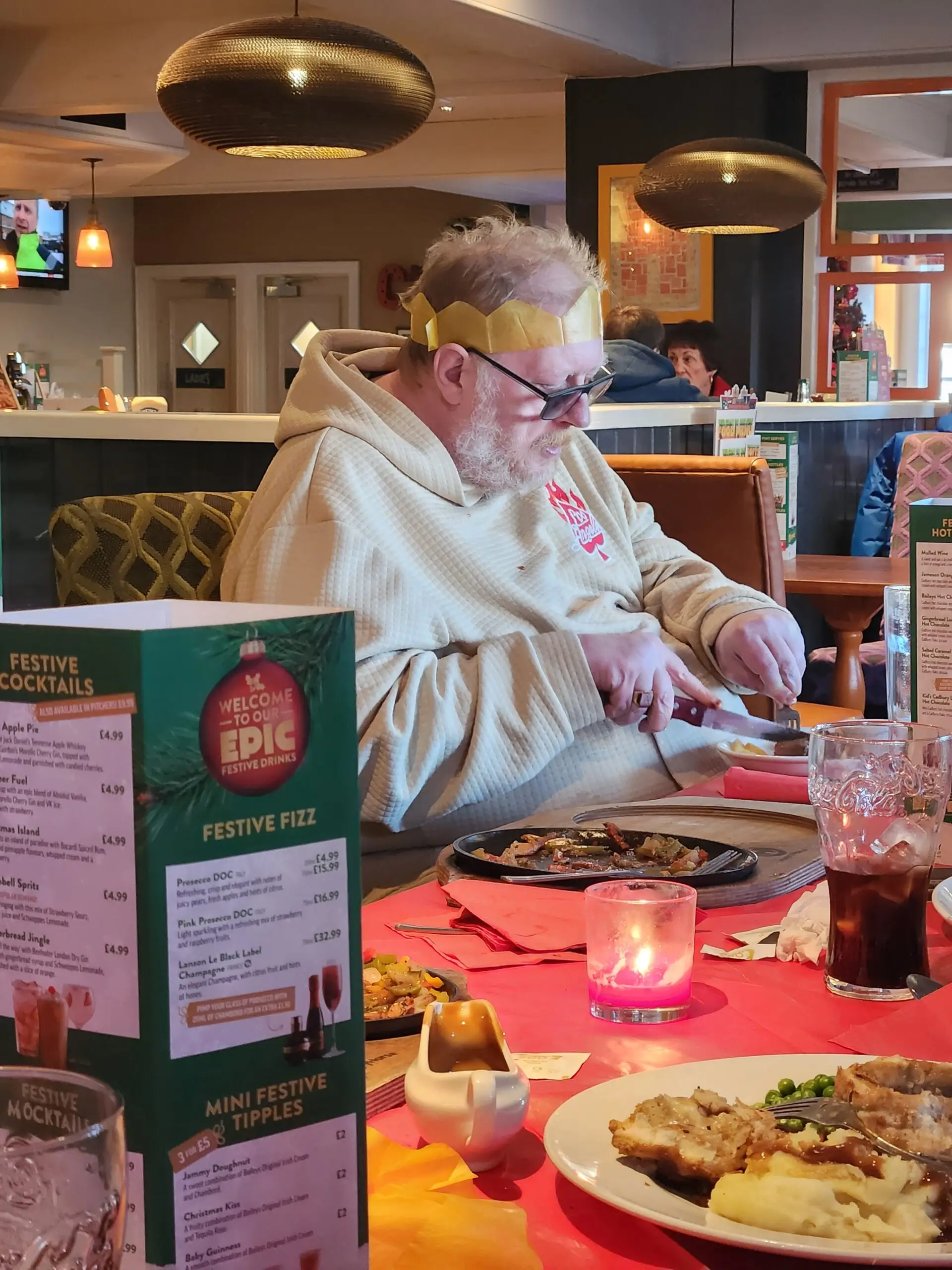 residents enjoying Christmas dinner