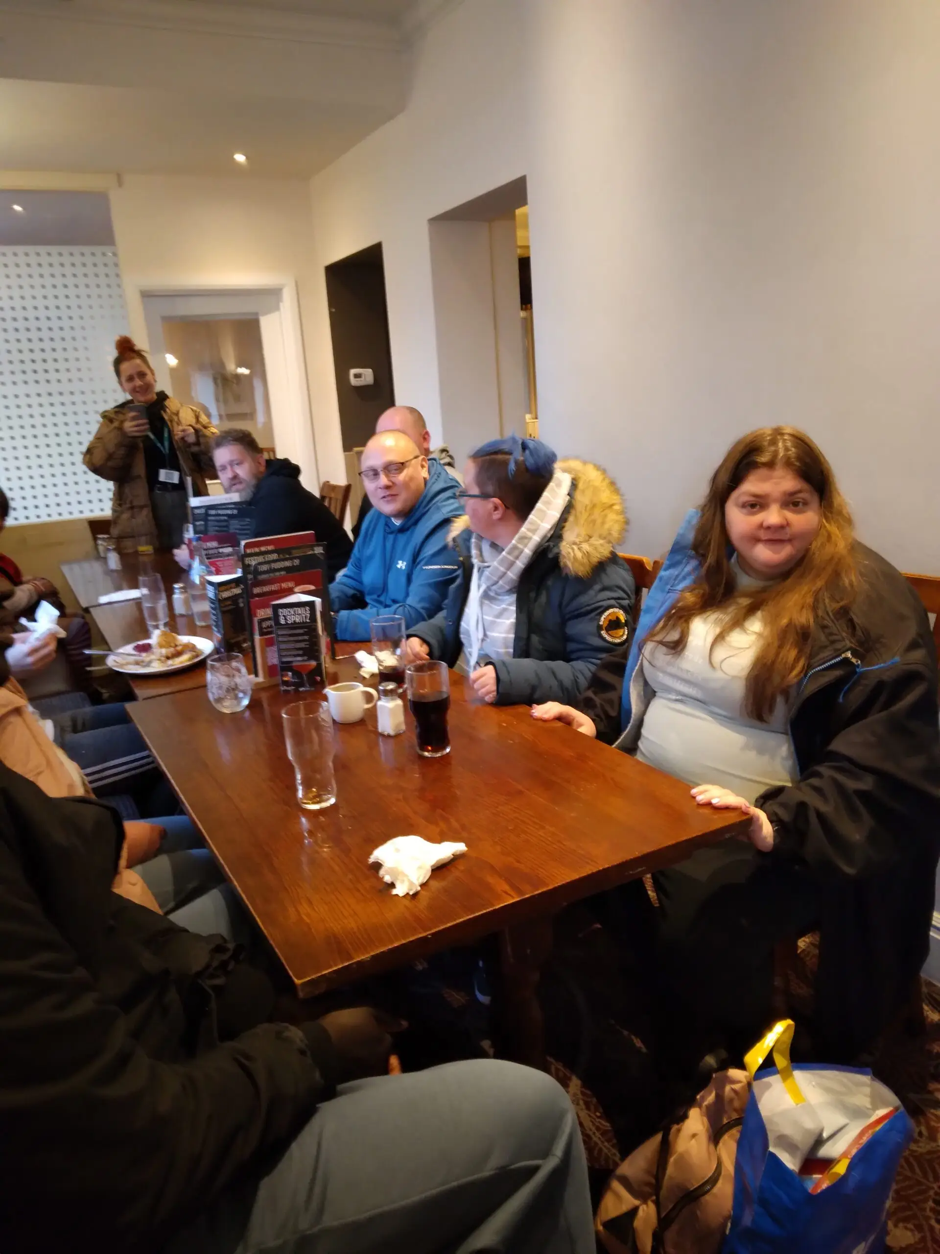 residents enjoying Christmas dinner