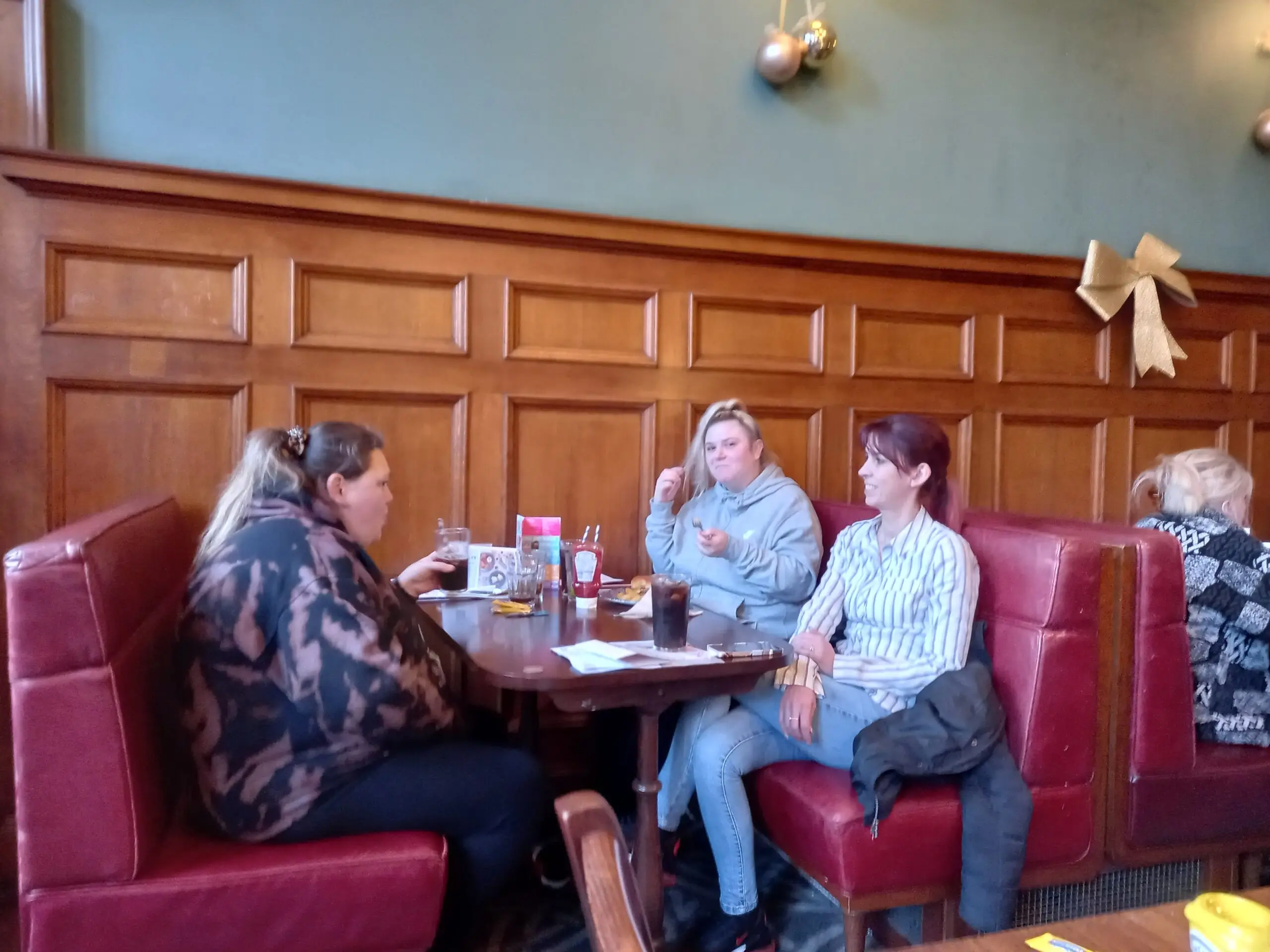 residents enjoying Christmas meal