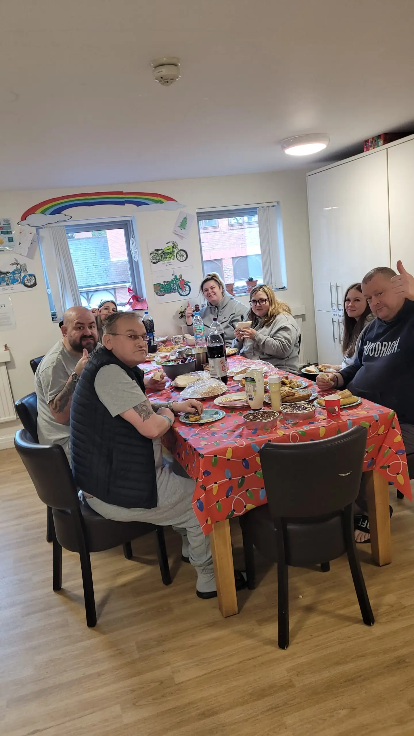 residents enjoying boxing day buffet