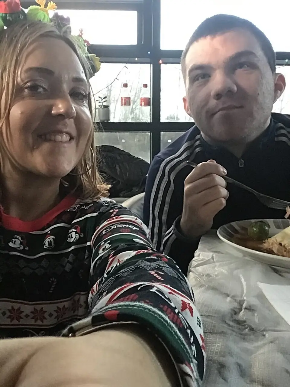 residents enjoying christmas dinner