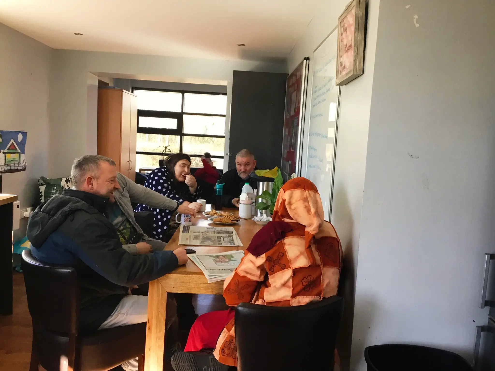Residents catching up over coffee