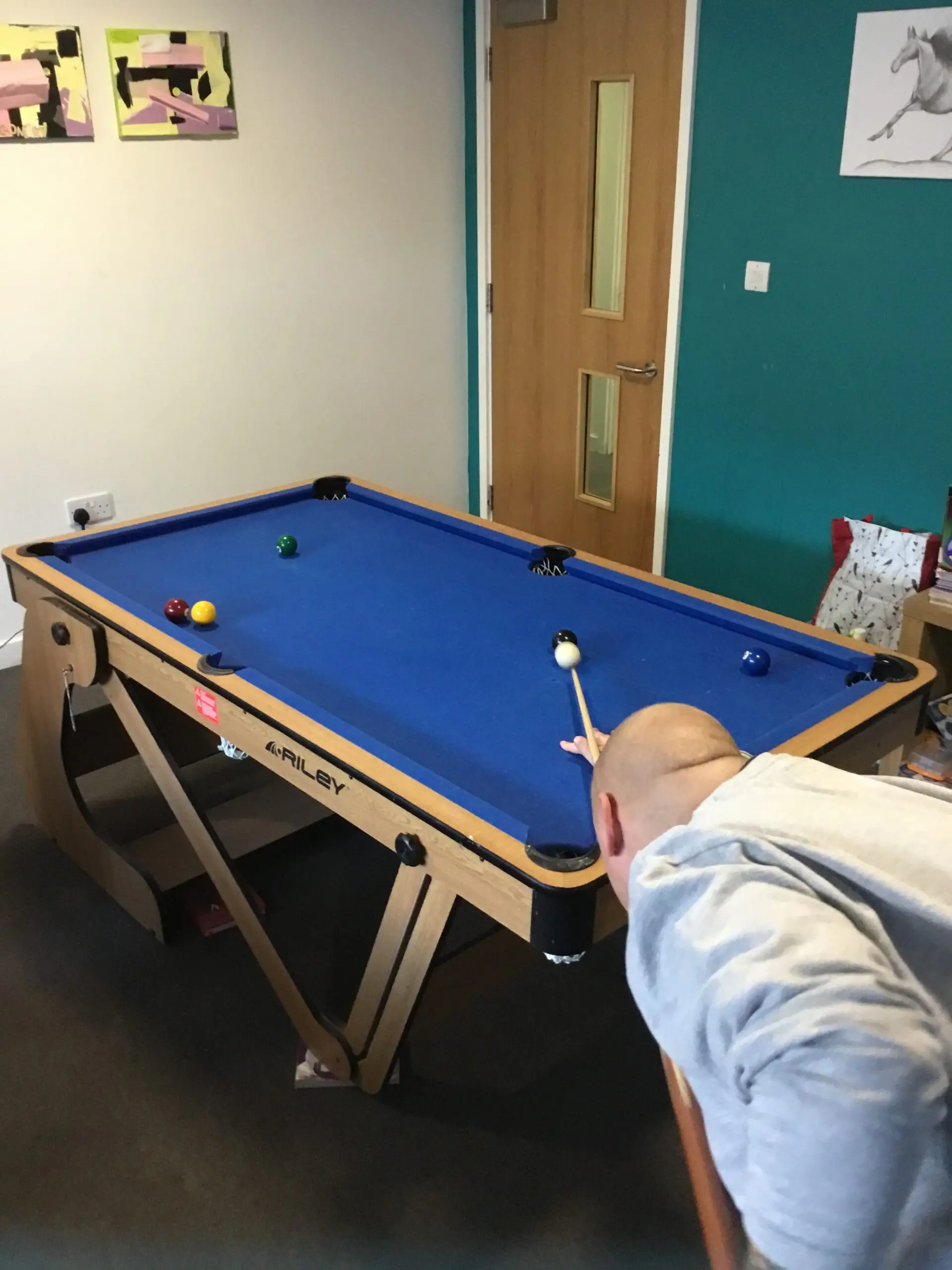 resident playing pool
