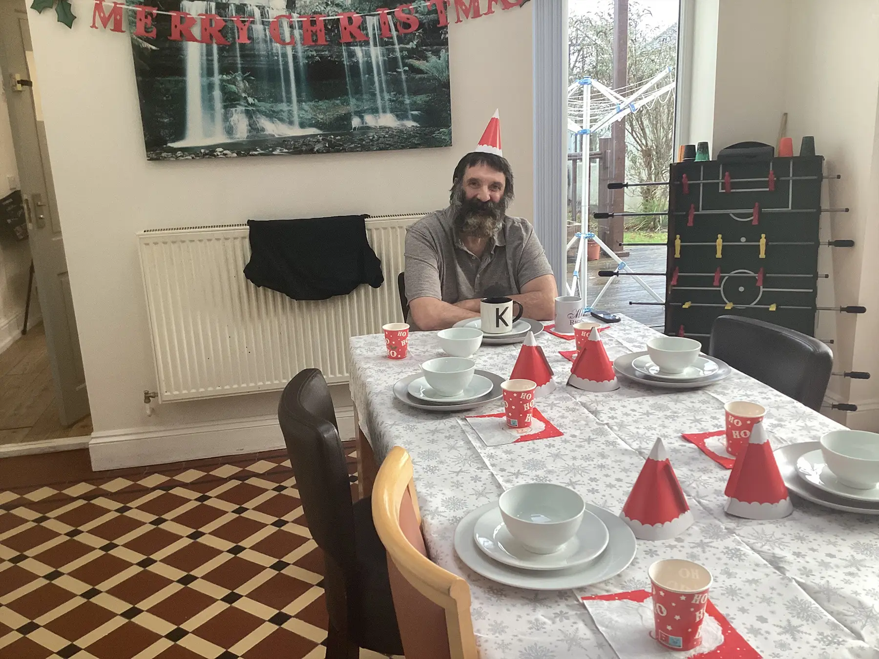 residents enjoying christmas dinner