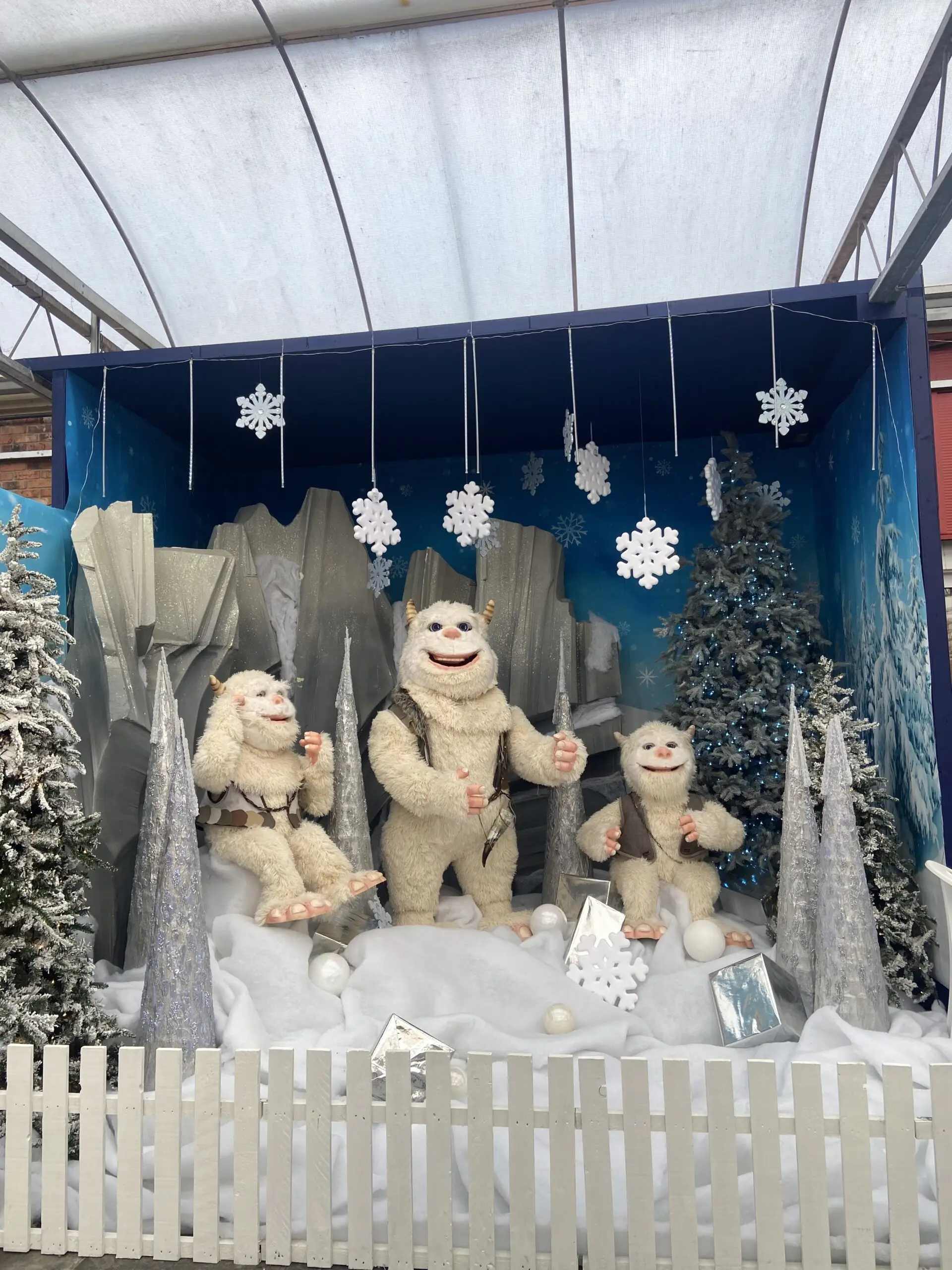 3 yetis christmas display