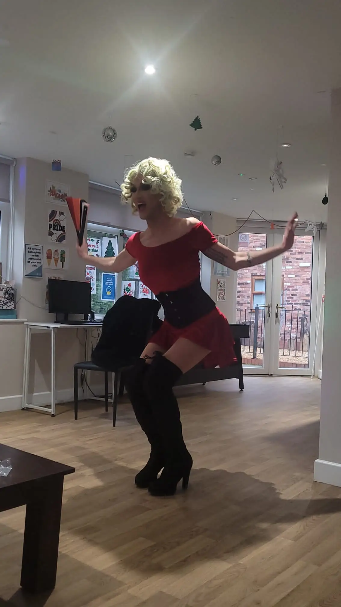 Big Jessie in red dress