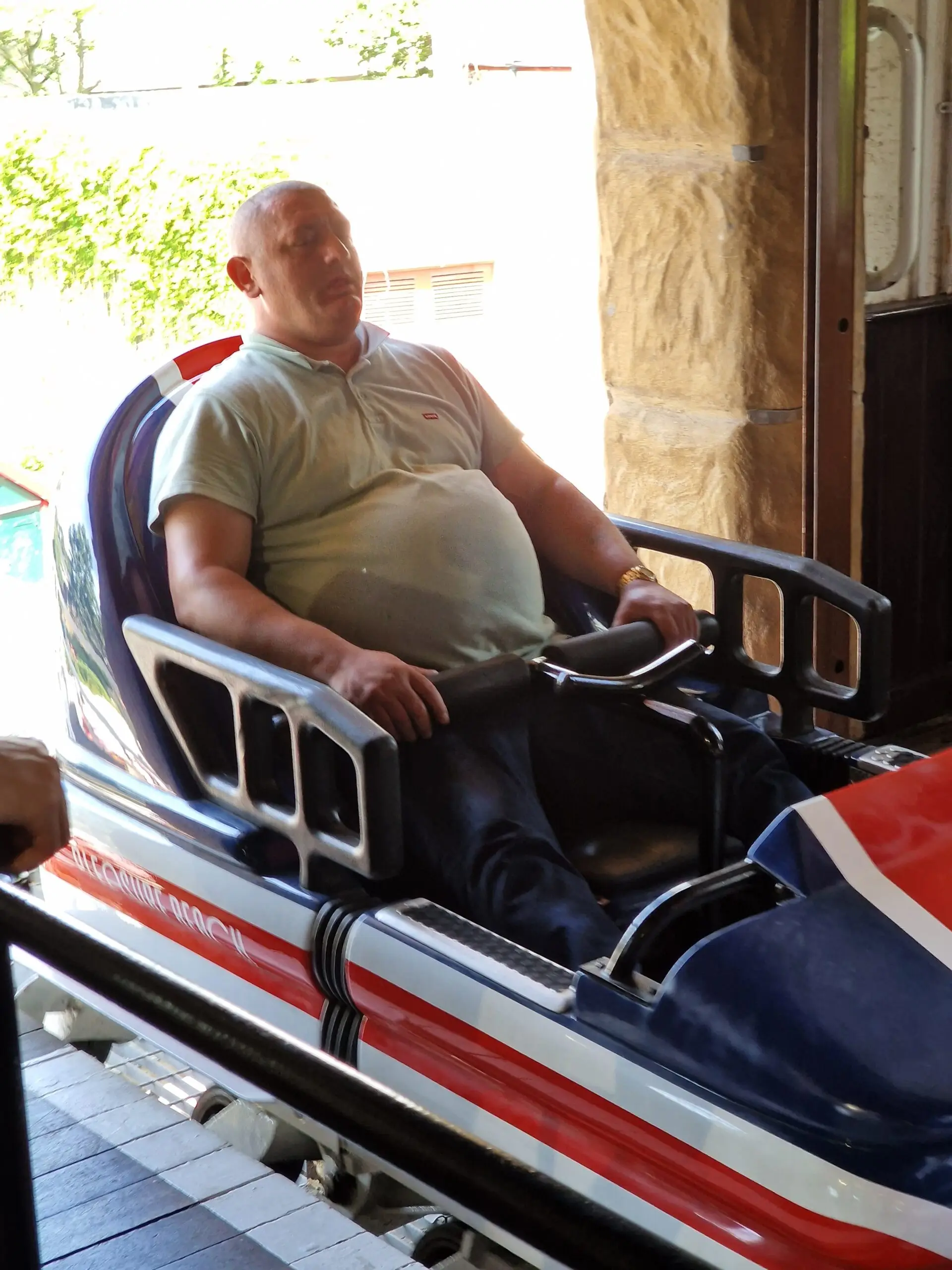 resident on rollercoaster
