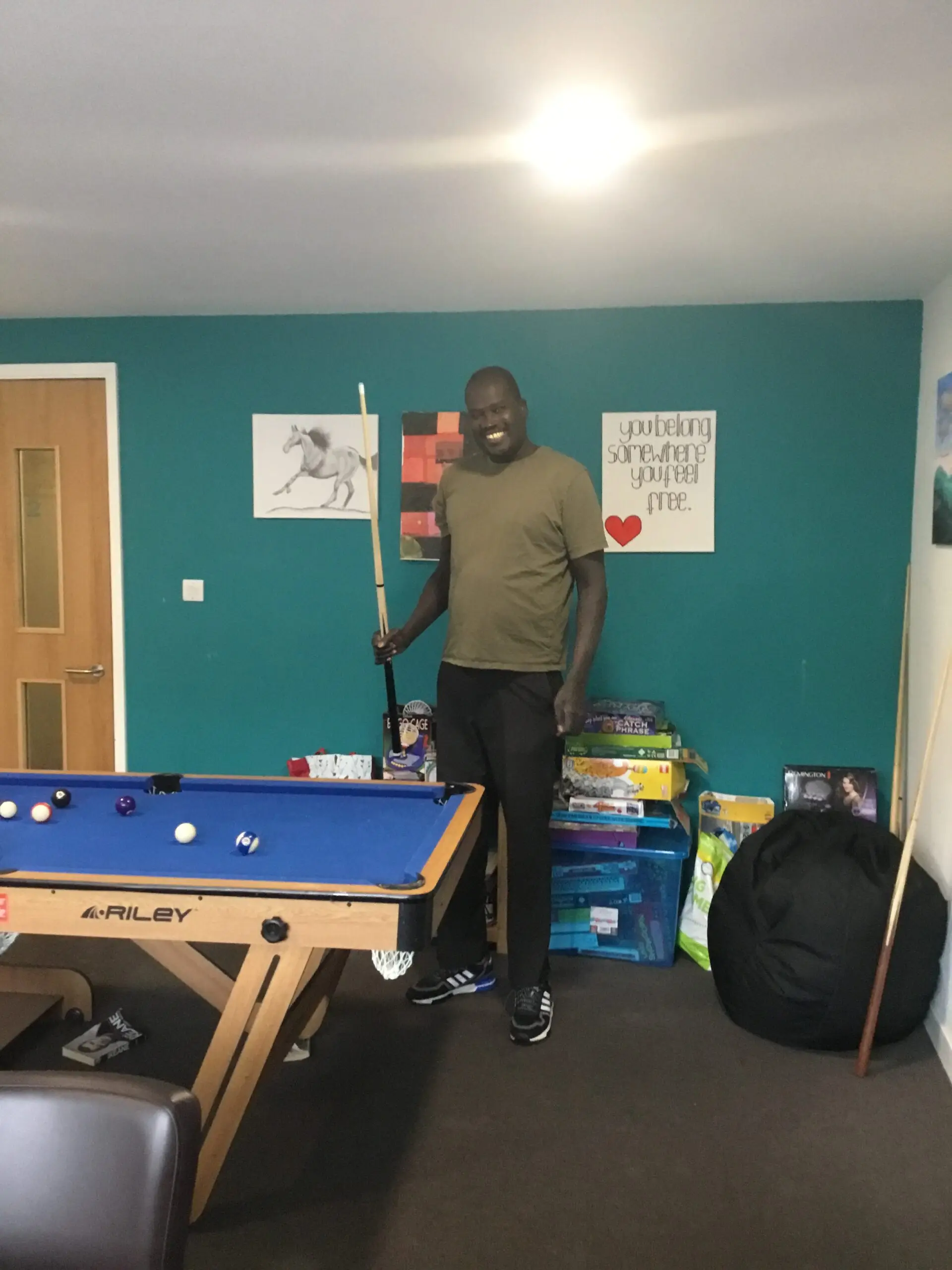 resident playing pool