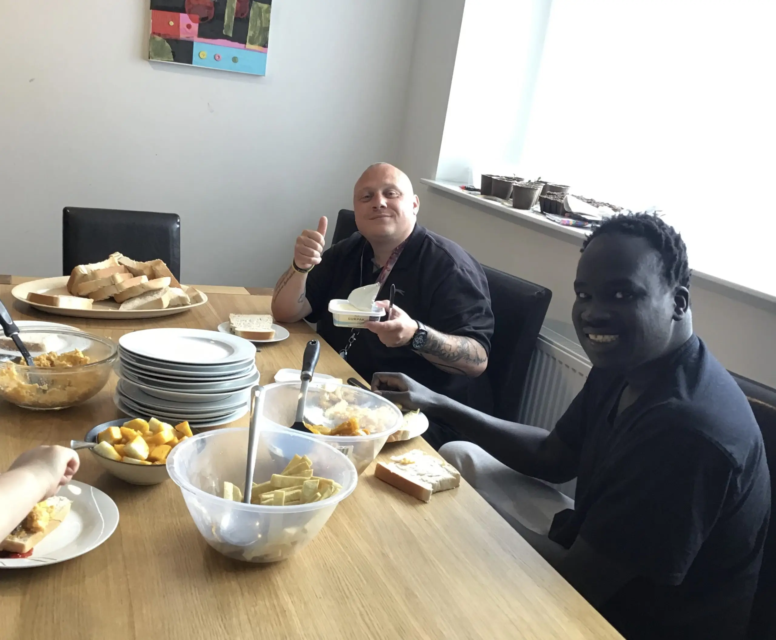 residents enjoying baking group