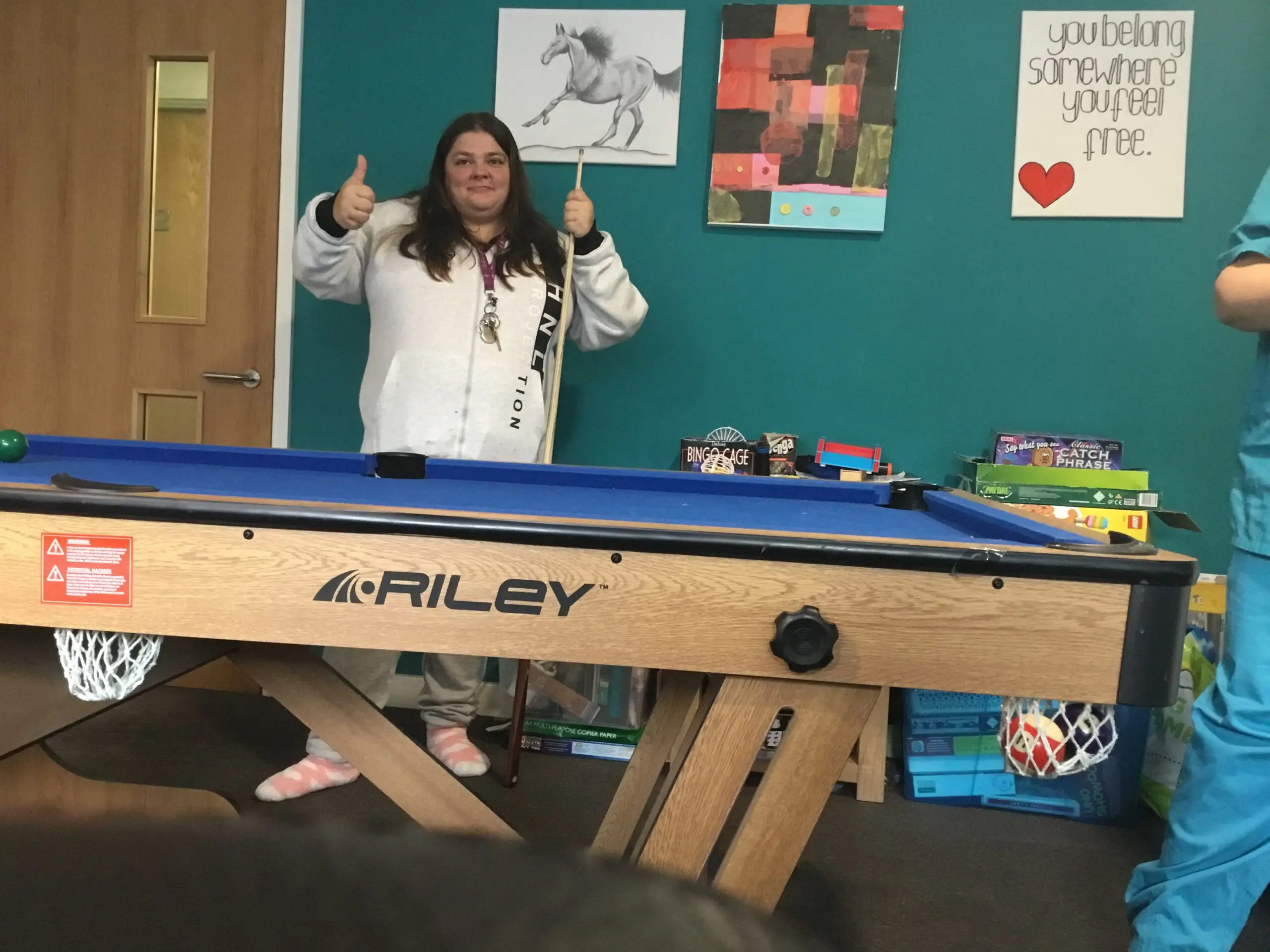 resident playing pool