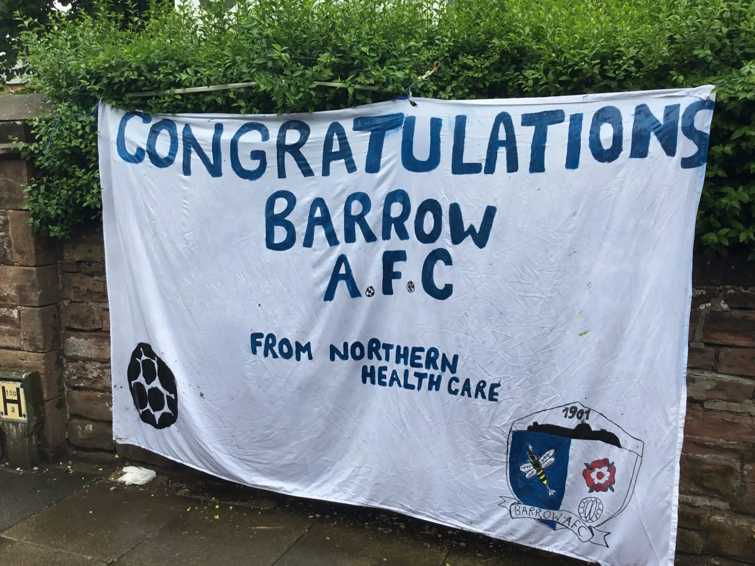 Congratulations Barrow AFC banner