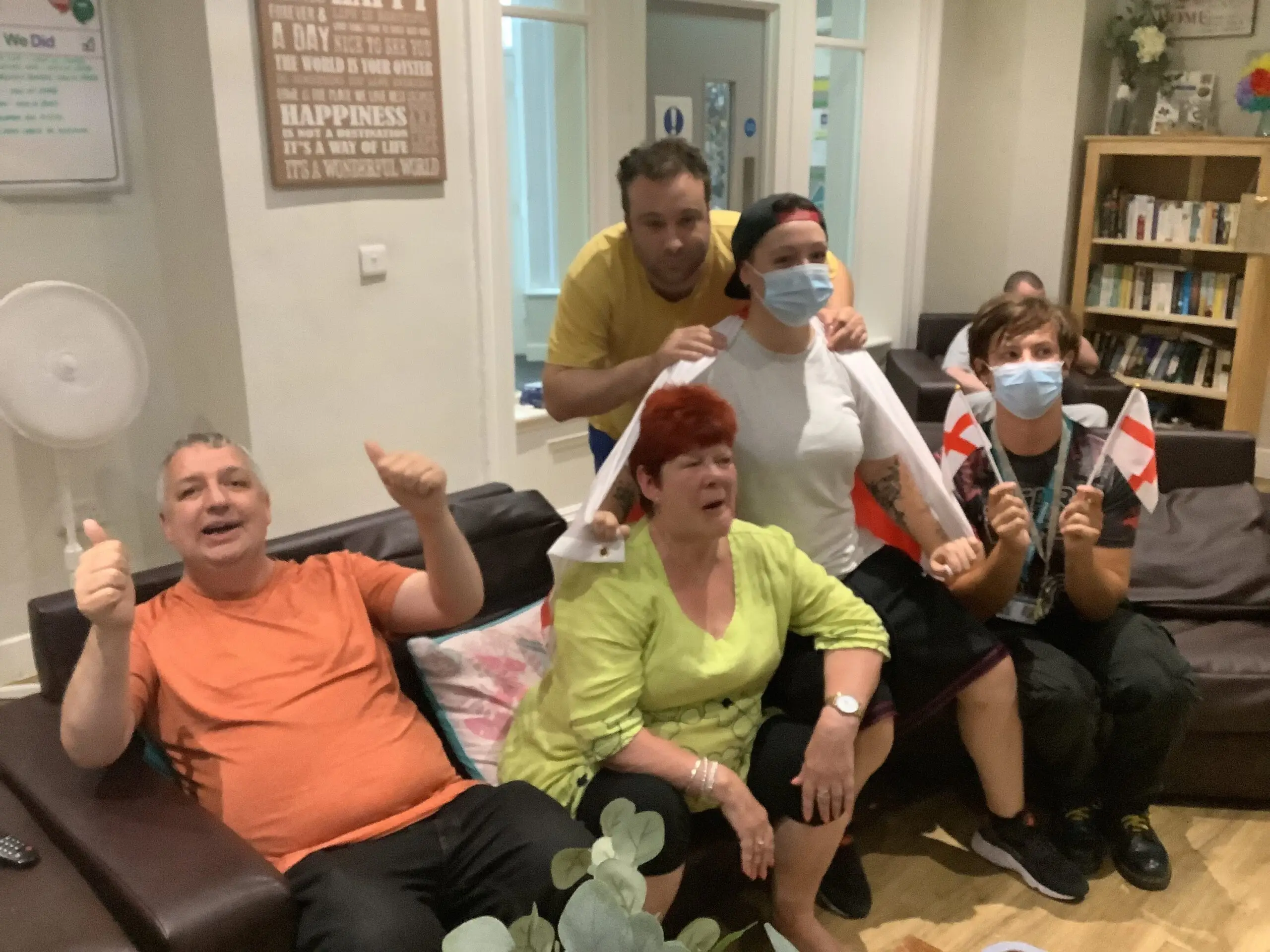 residents cheering on the Lionesses in the womens Euros 2022 final