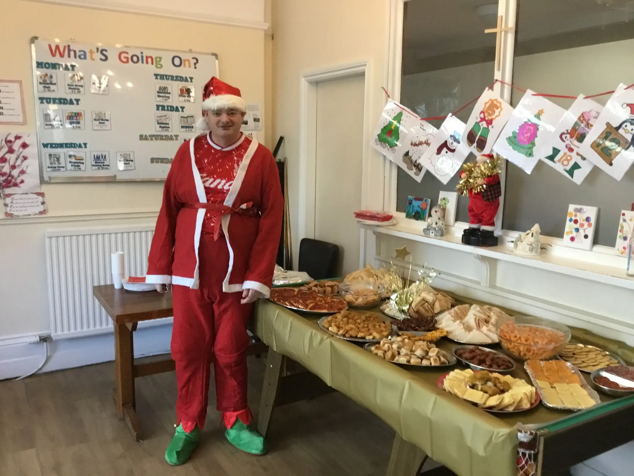 resident dressed in santa outfit