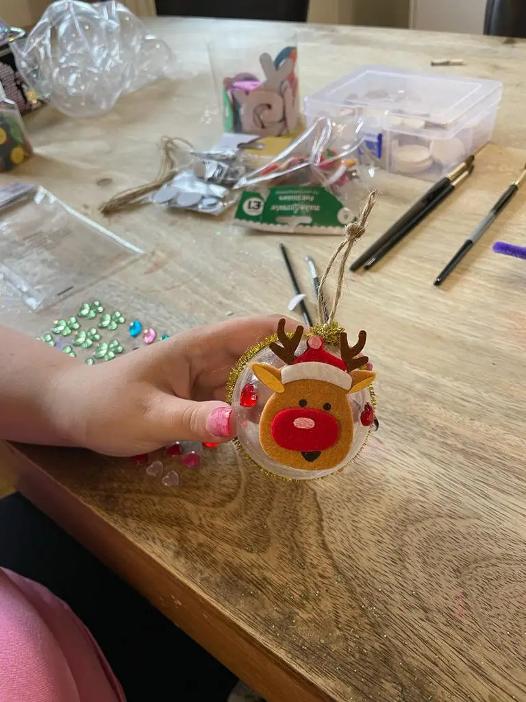 Rudolph the reindeer home made bauble