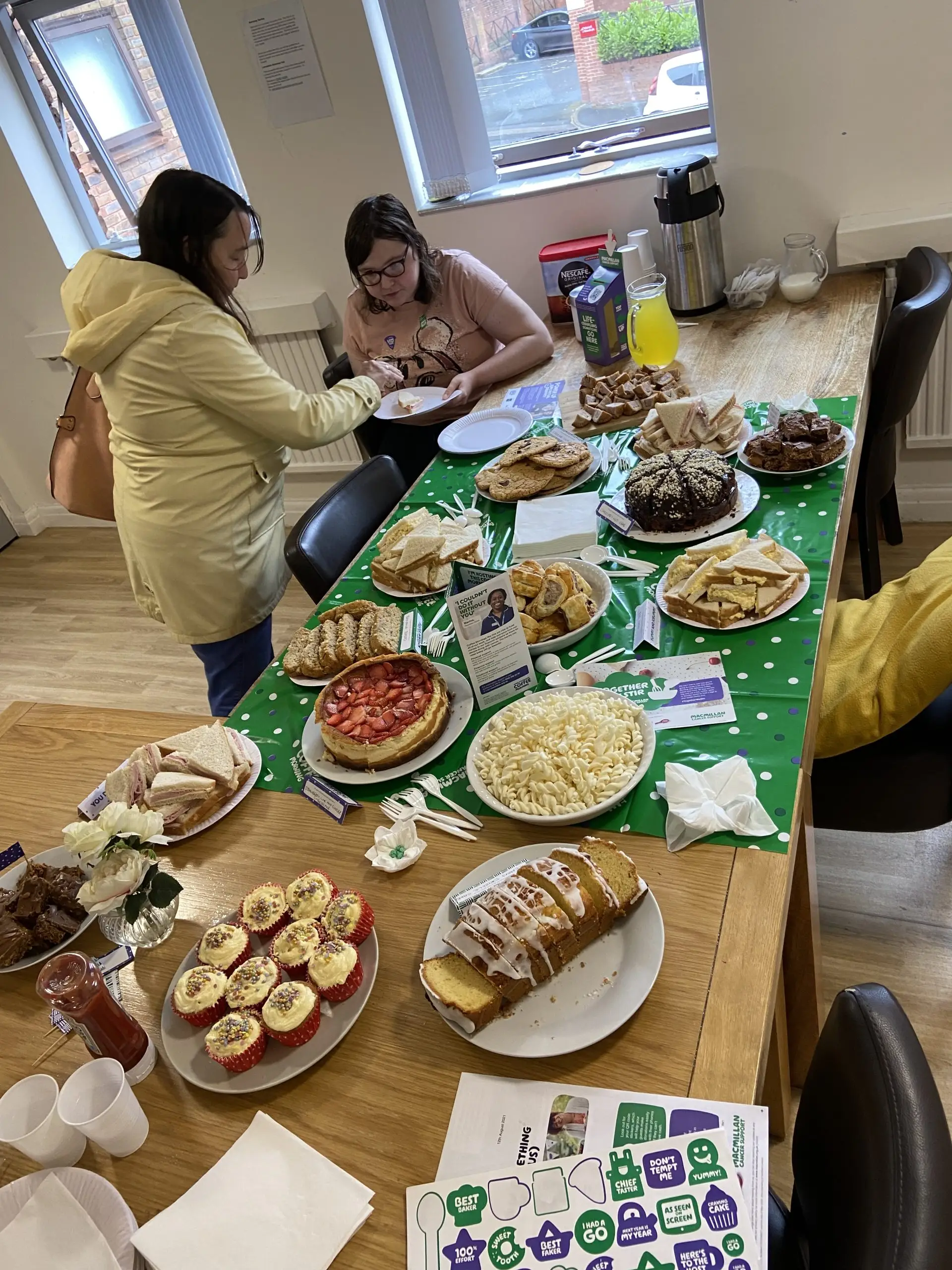 Macmillan coffee morning, table spread