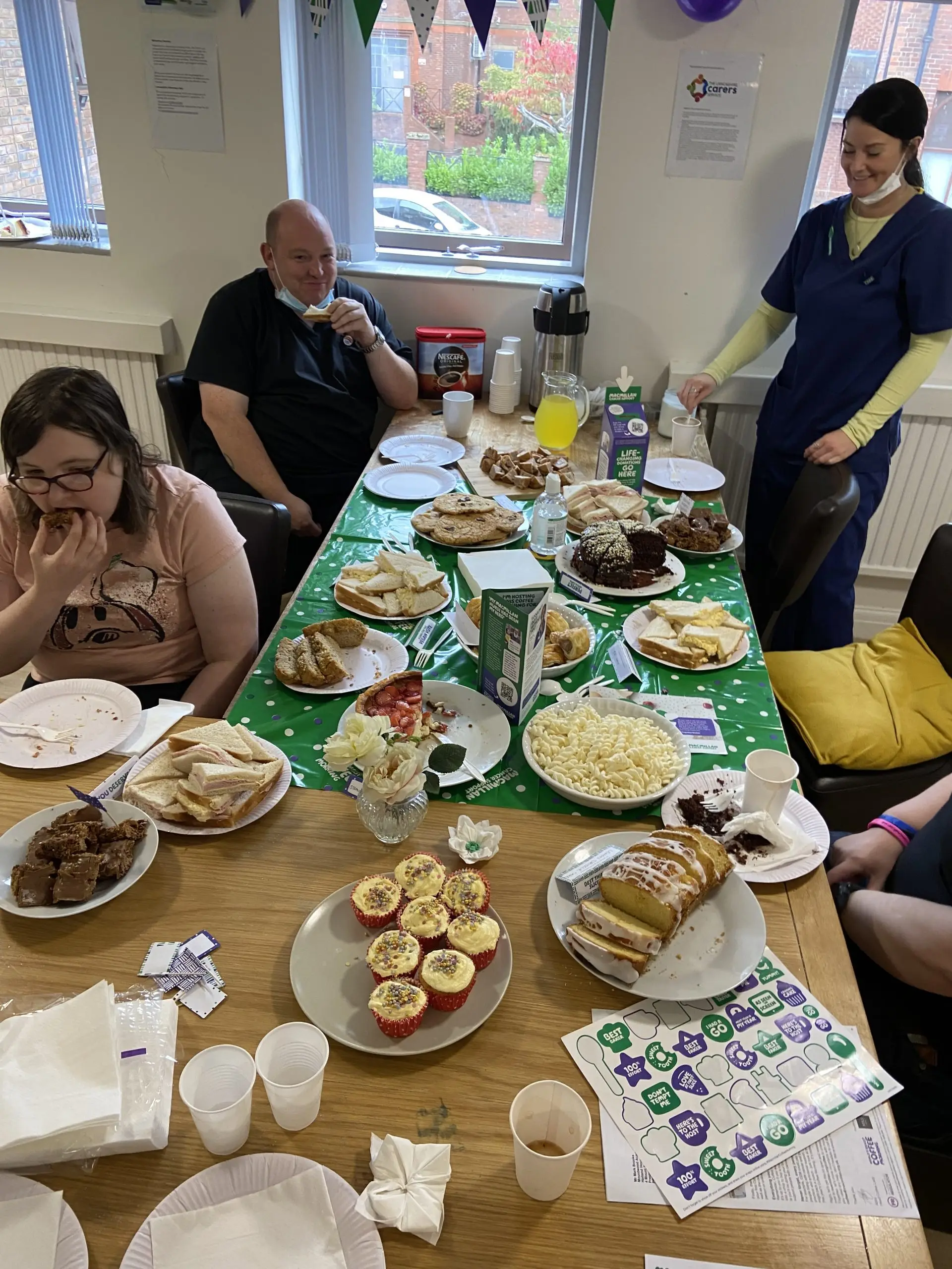 residents enjoying Macmillan coffee morning