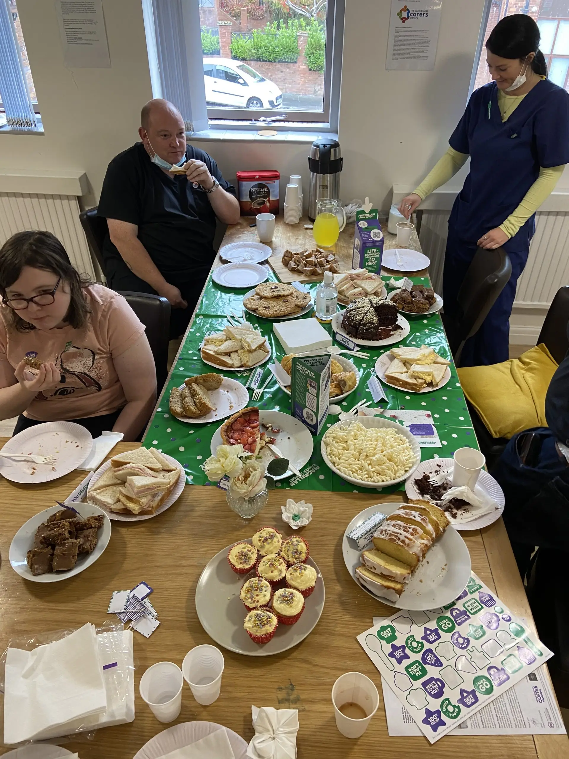 residents enjoying Macmillan coffee morning