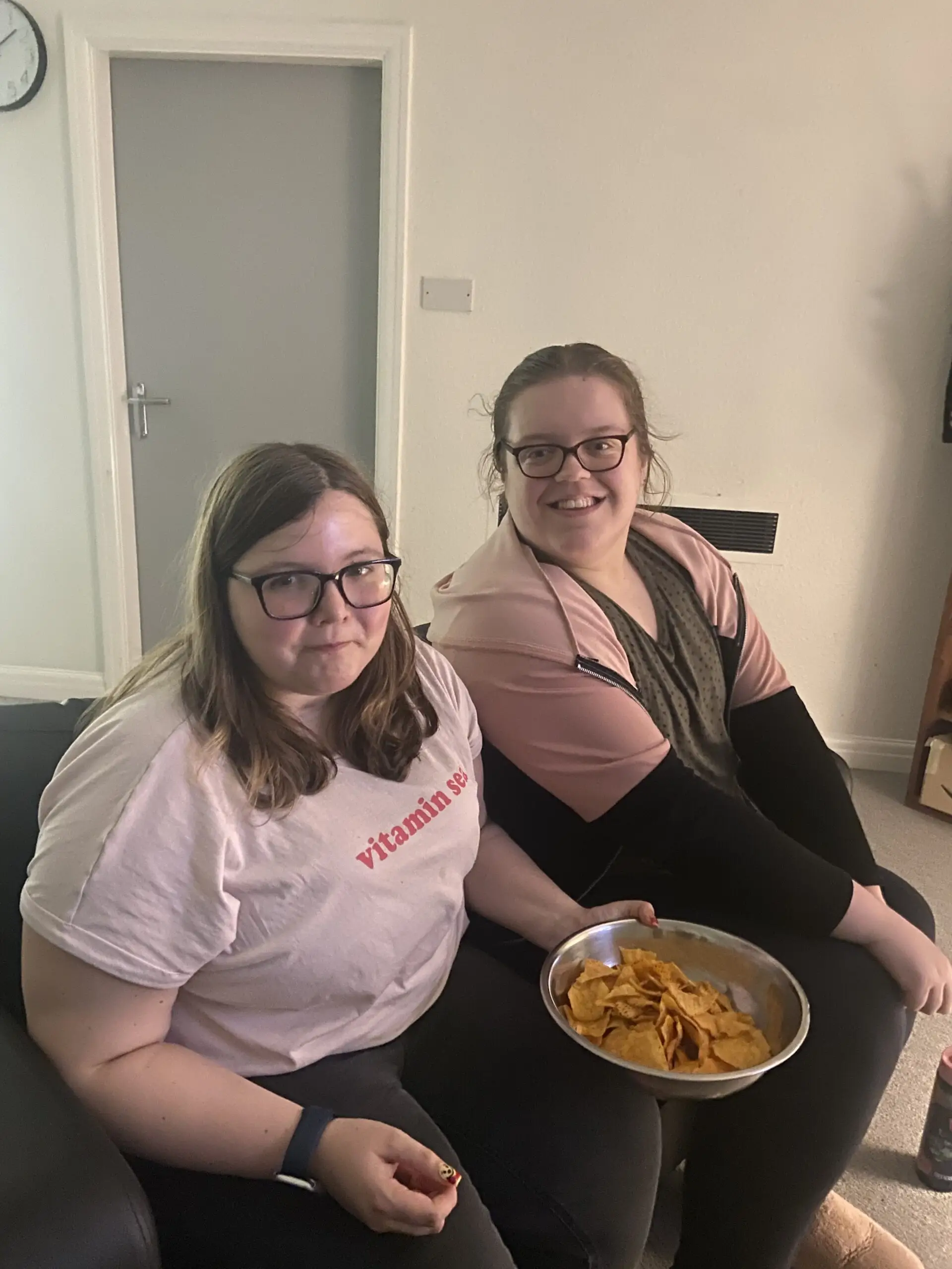 Two residents at breakfast club