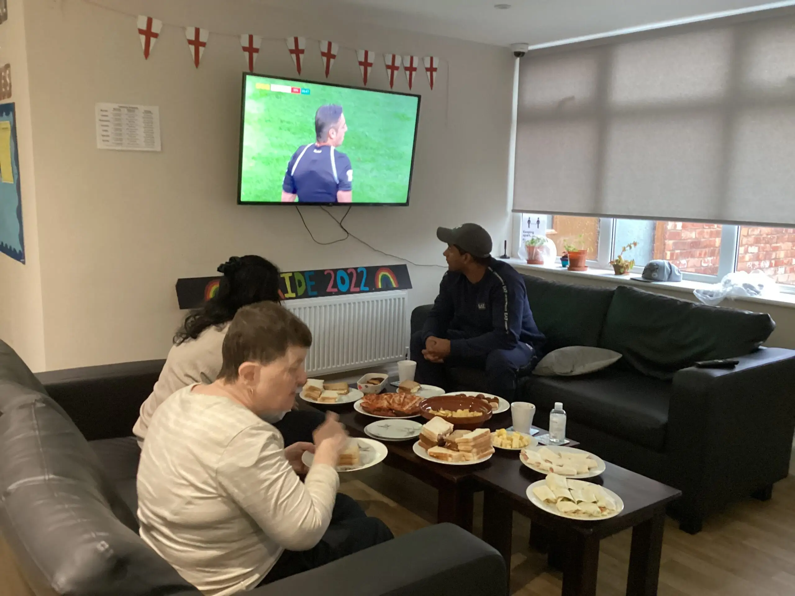 residents watching world cup game