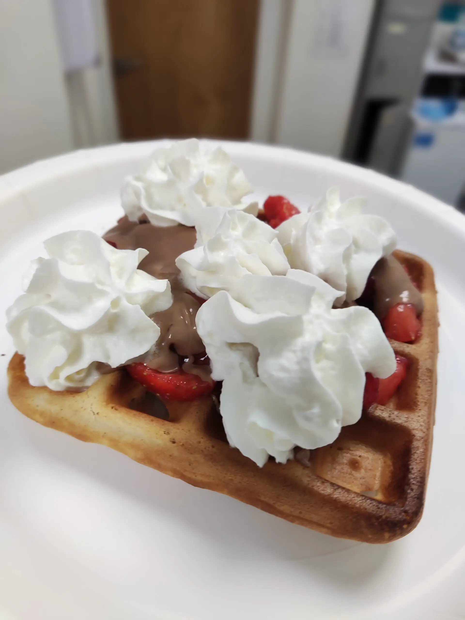 waffles with raspberries and cream