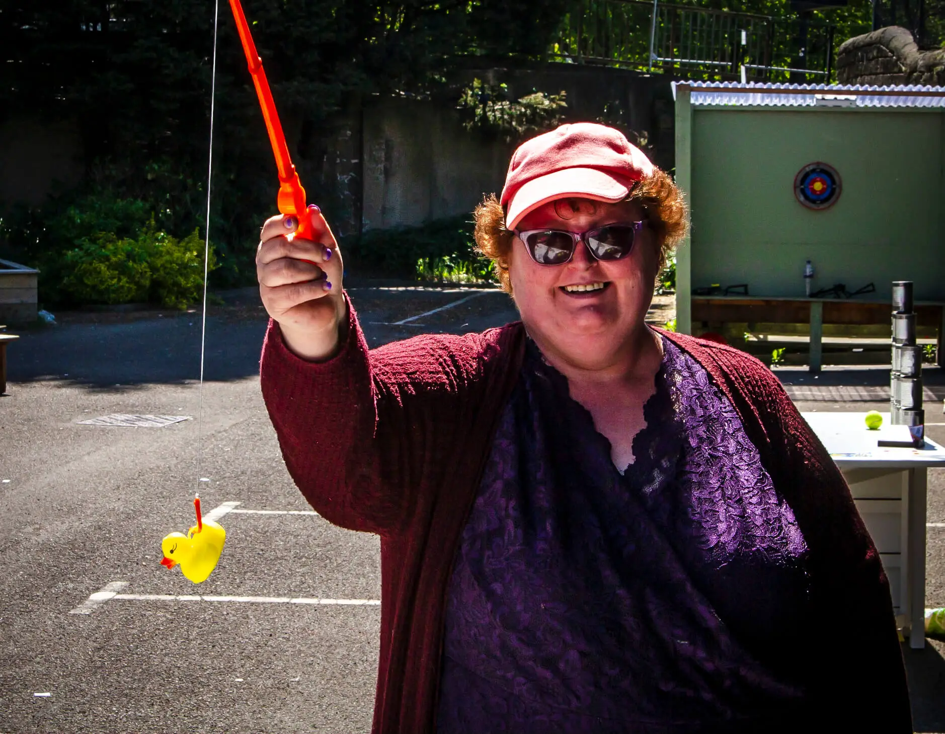 resident with hook a duck