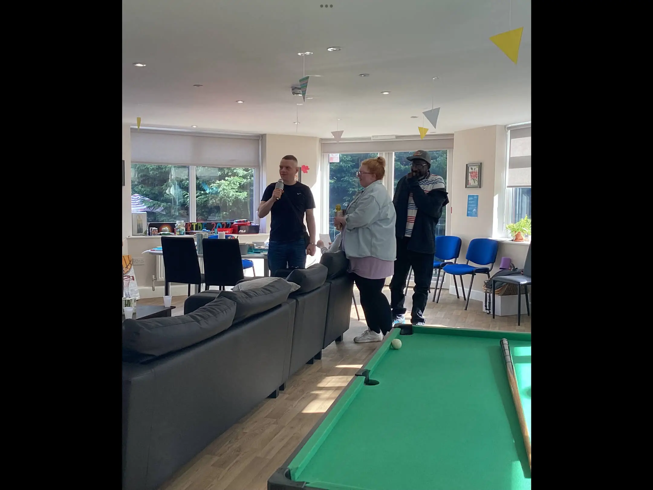 Residents on karaoke