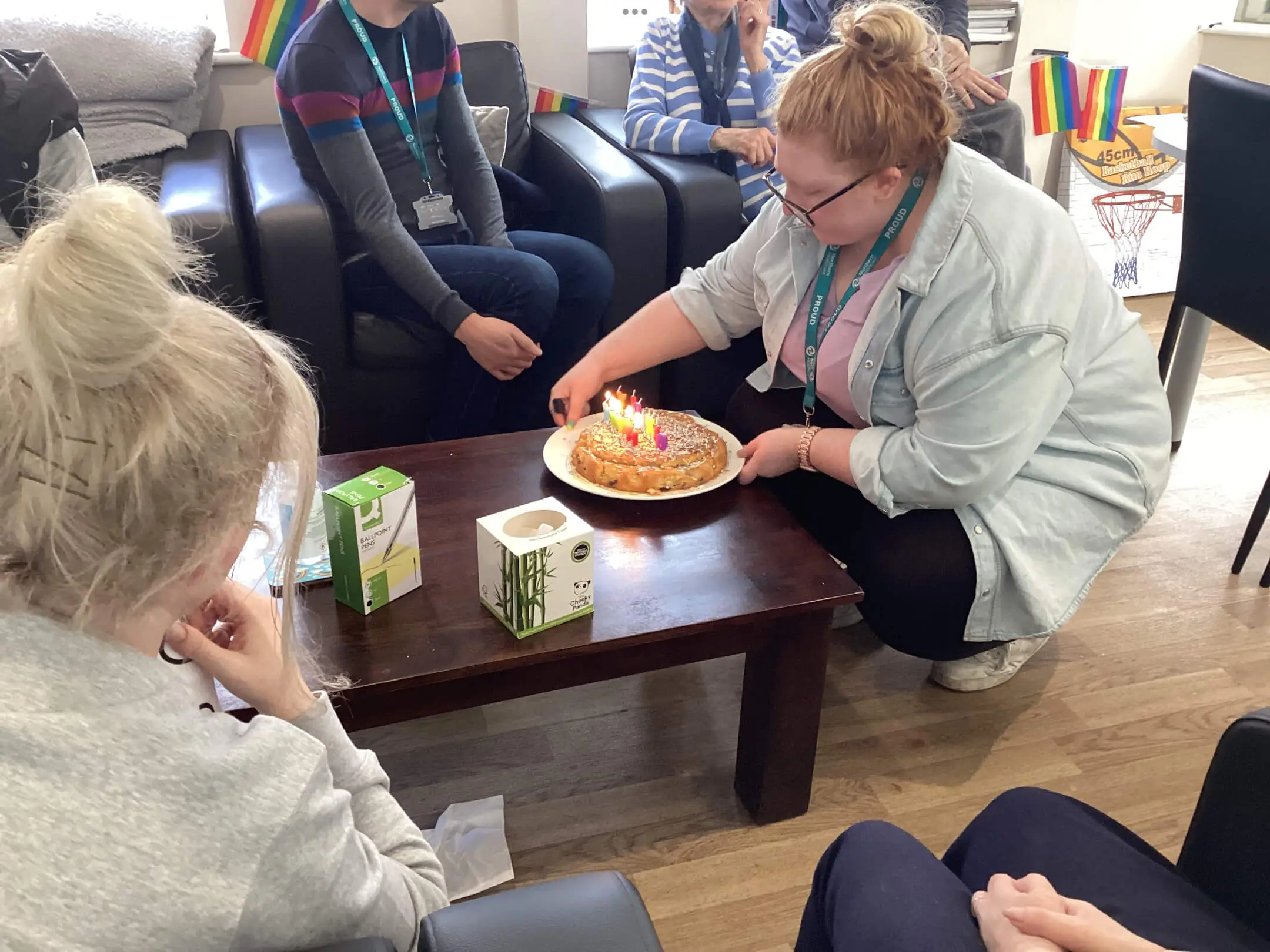 Presenting of birthday cake