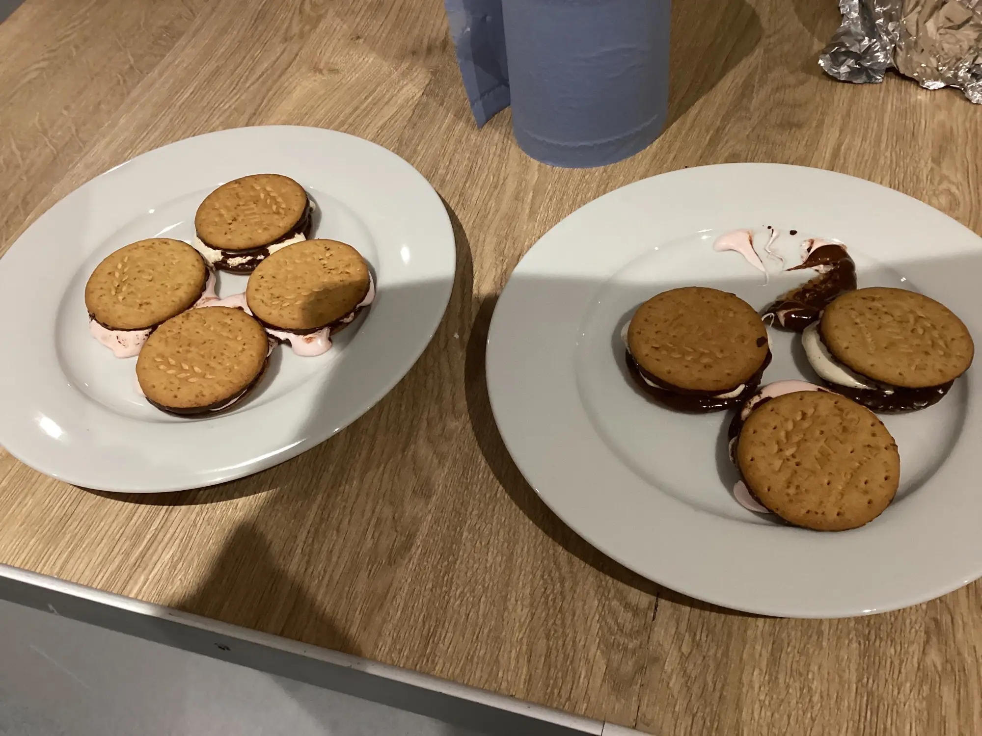 plate of homemade smores