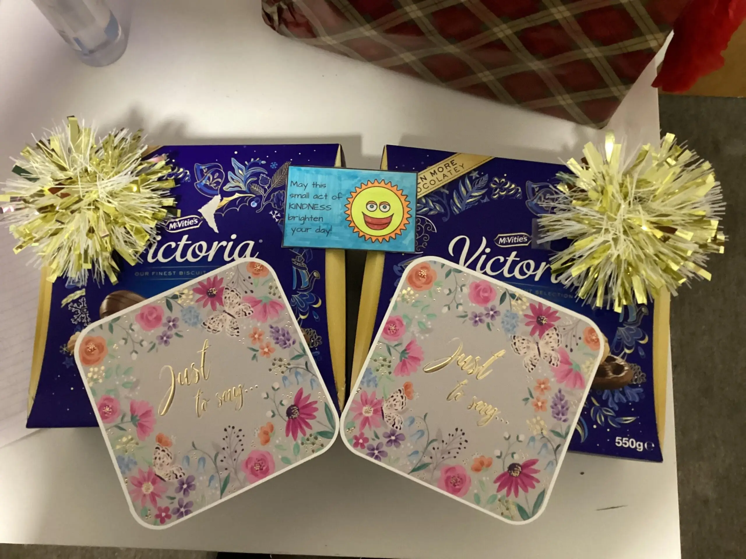 box of chocolates and greetings cards