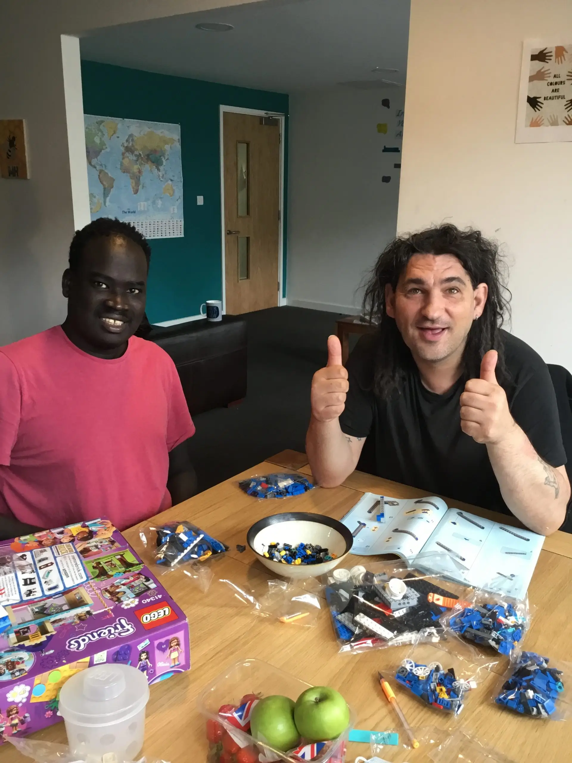 residents making lego