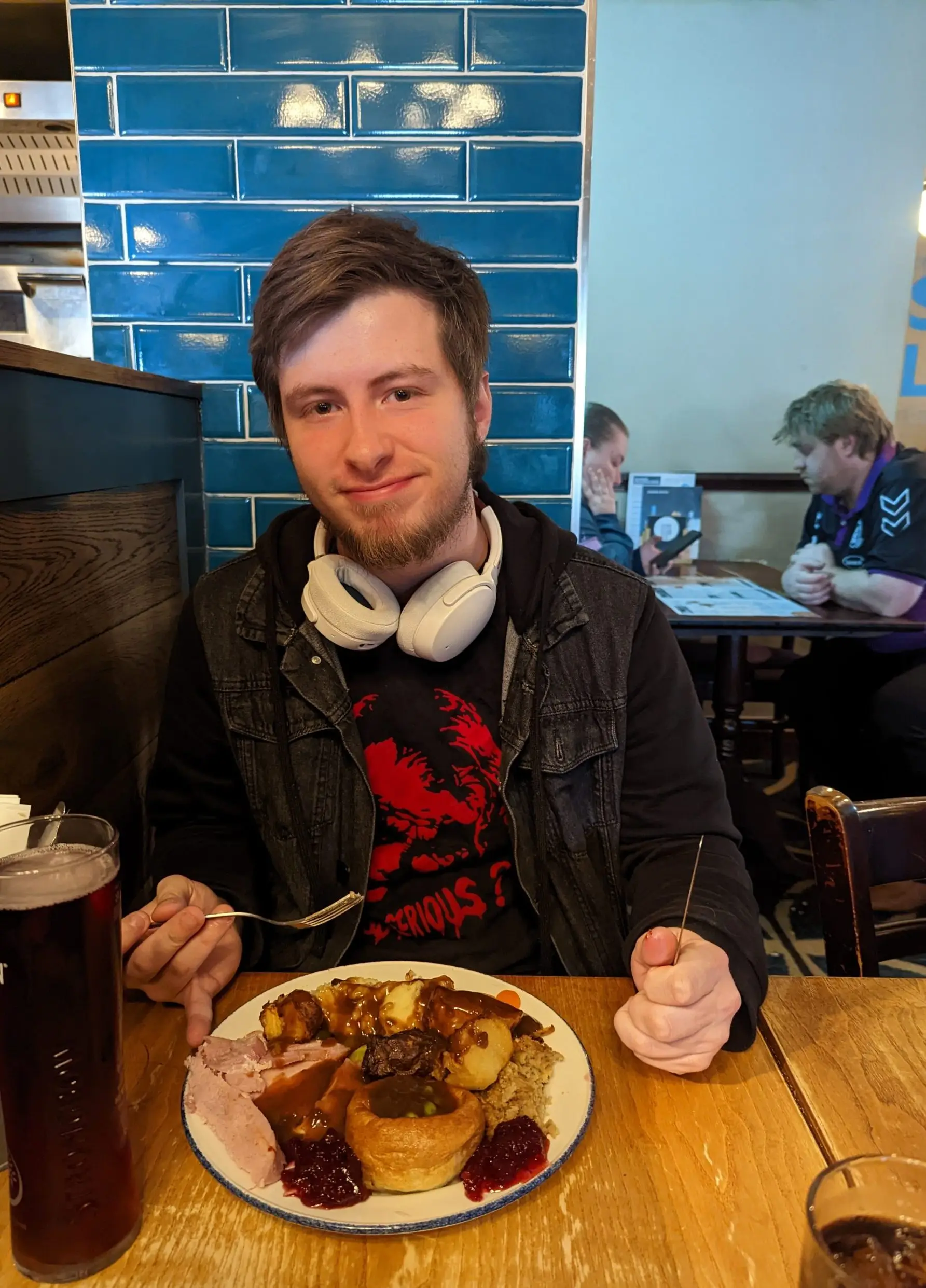 resident at table with meal