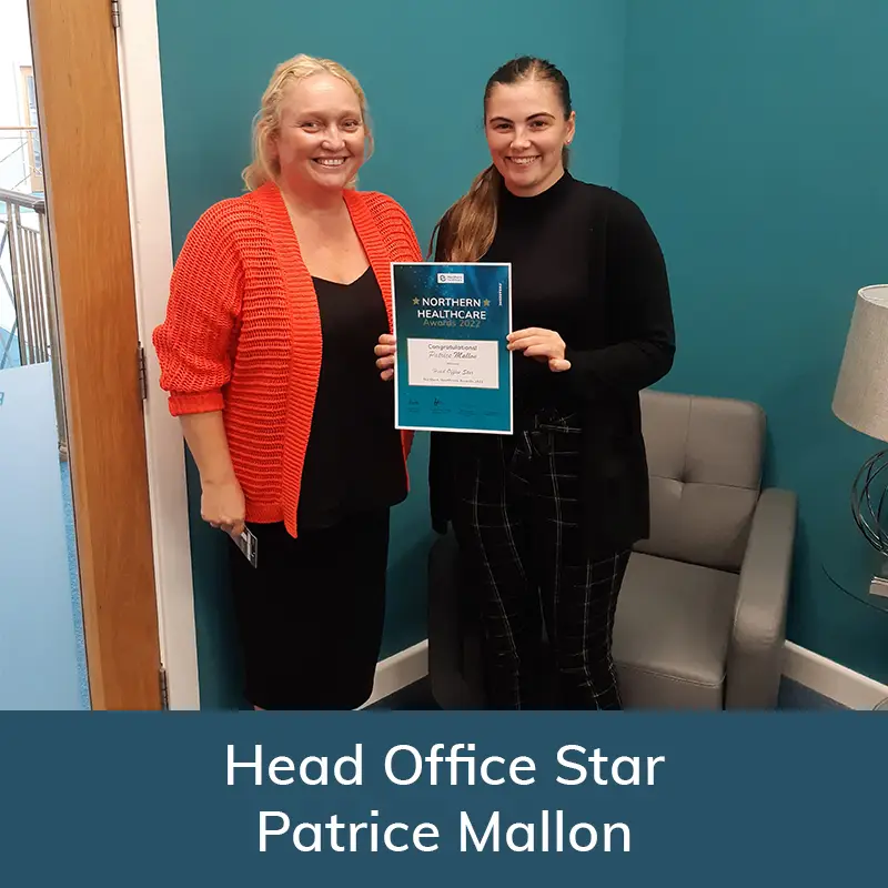 Patrice Mallon receiving her award