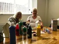 Residents enjoying painting session