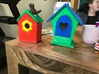 Painted birdhouses
