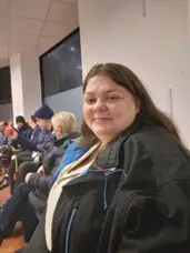 Resident enjoying the football