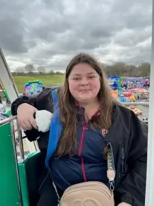 Resident enjoying funfair rides