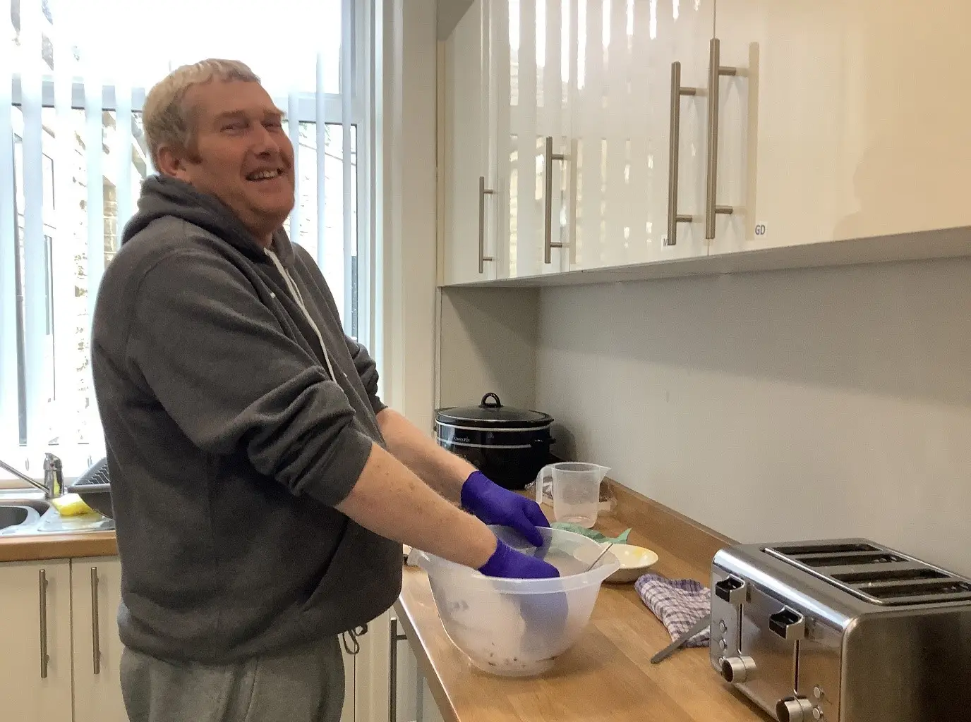 resident baking cookies