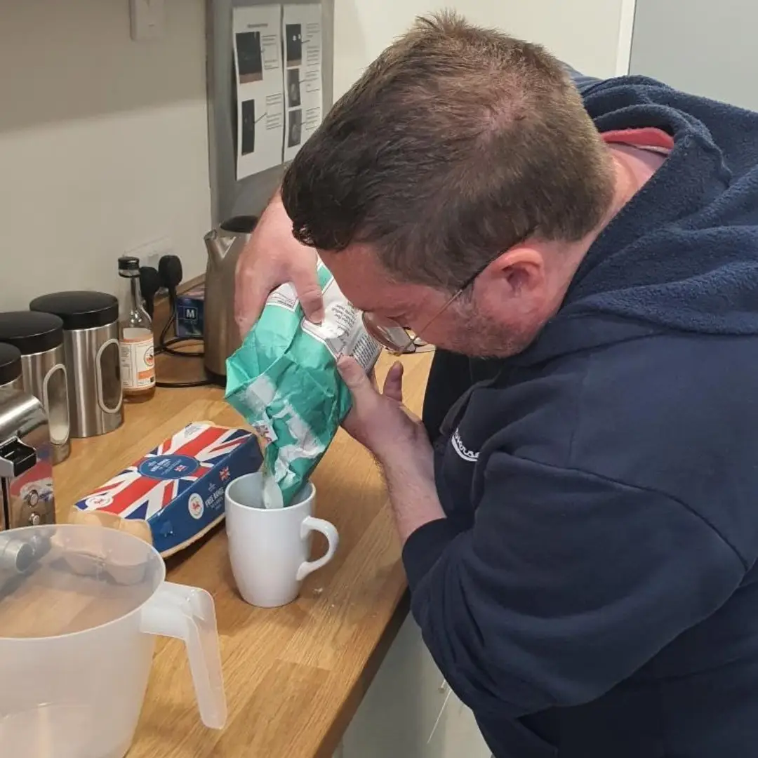 Life at Radcliffe House: Resident making sunday roast