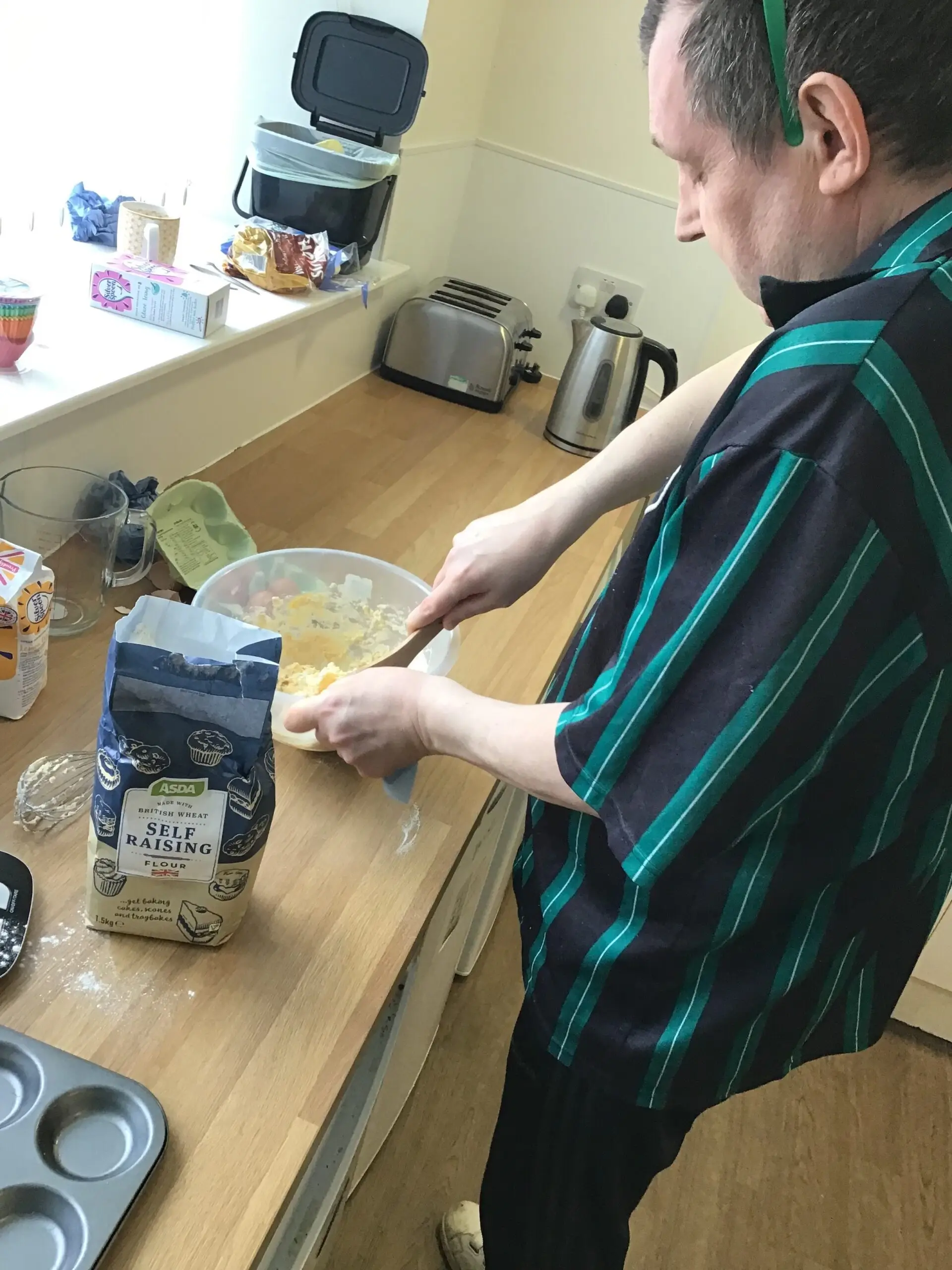 resident mixing cake mixture