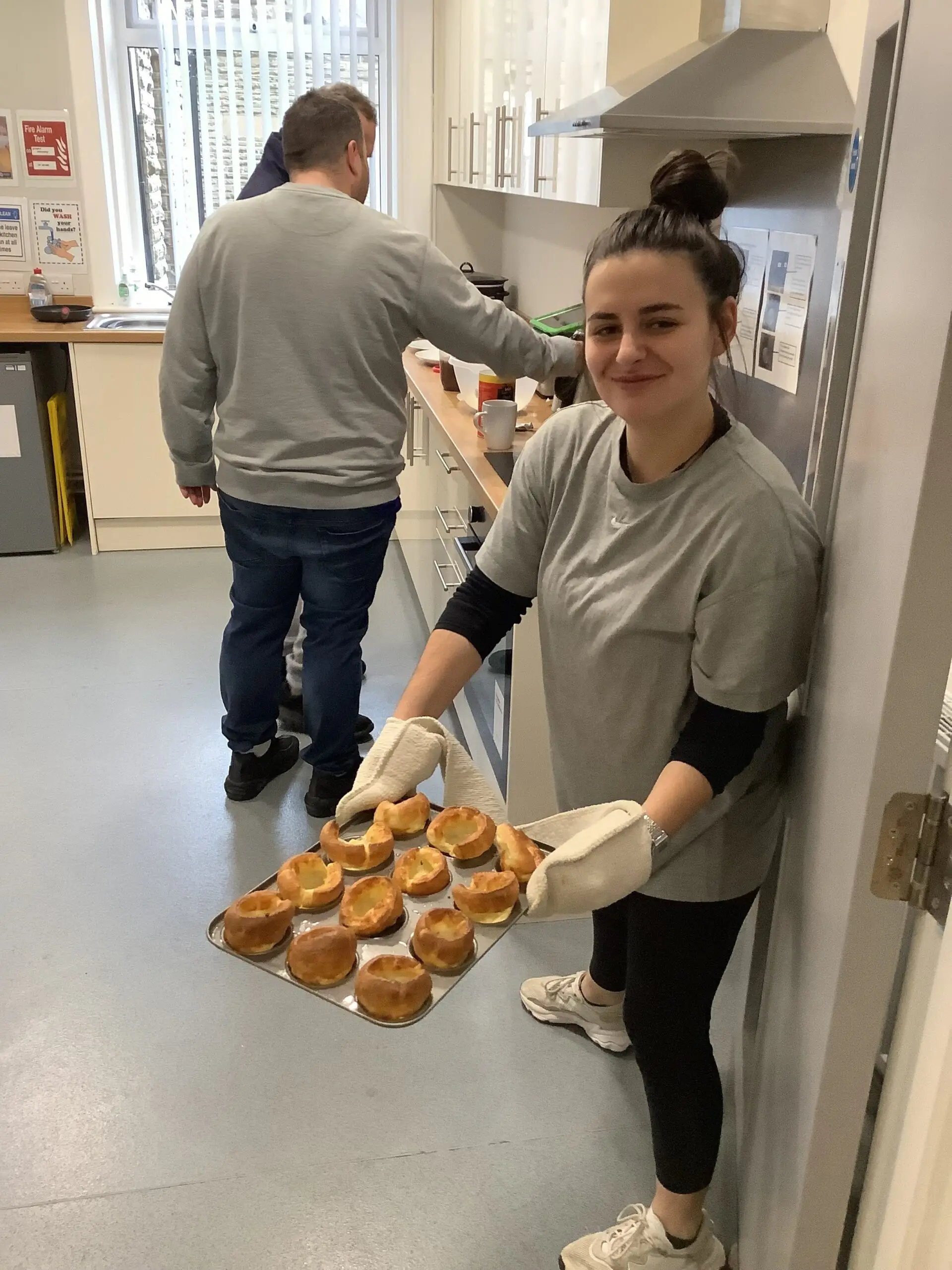 female with yorkshire puddings