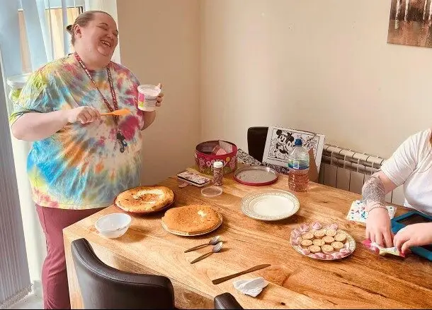 residents making biscuits