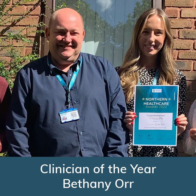Bethany Orr receiving her award