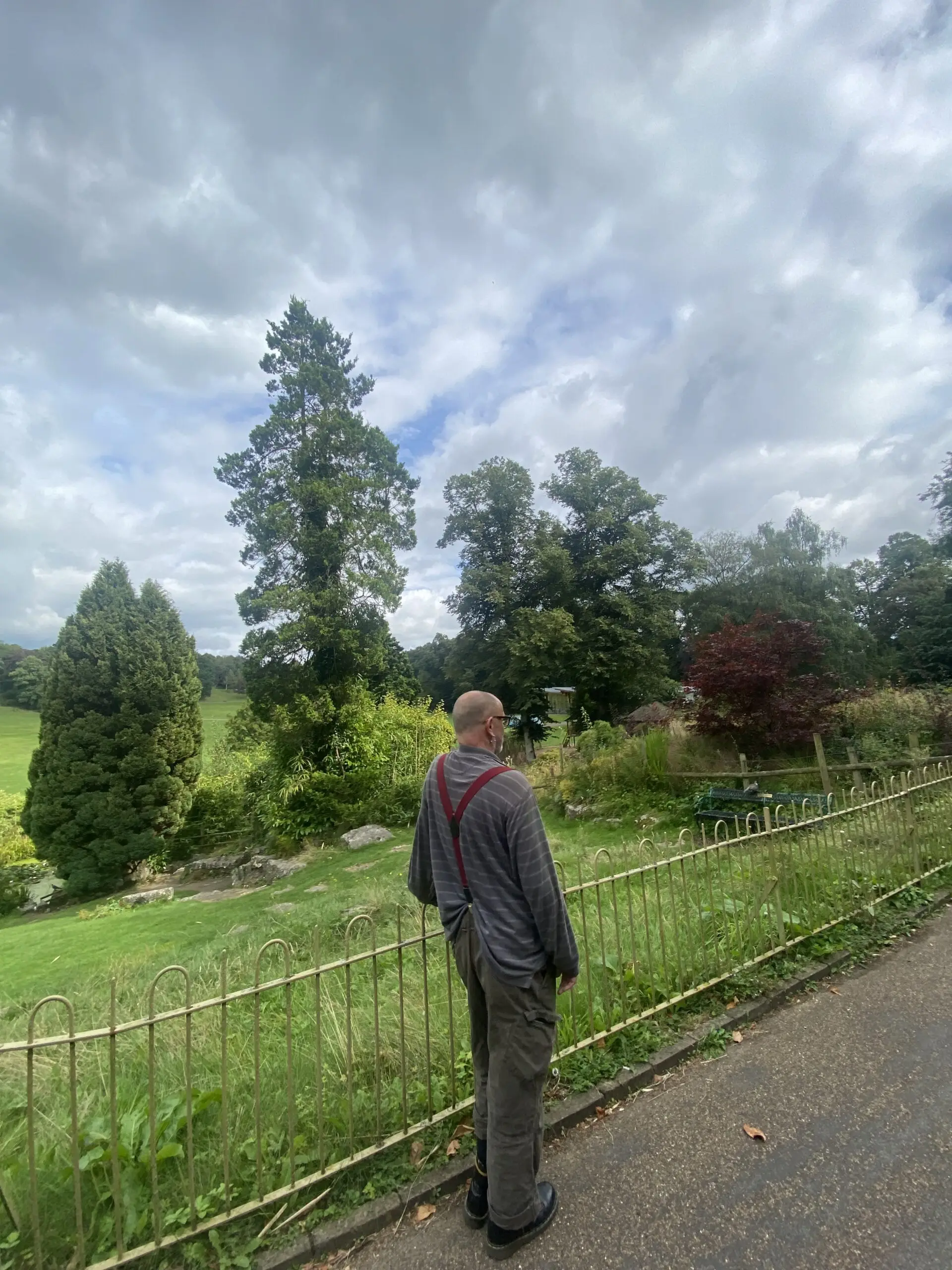 resident on pathway next to field