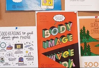 a close up image of Mental Health Awareness Week notice board