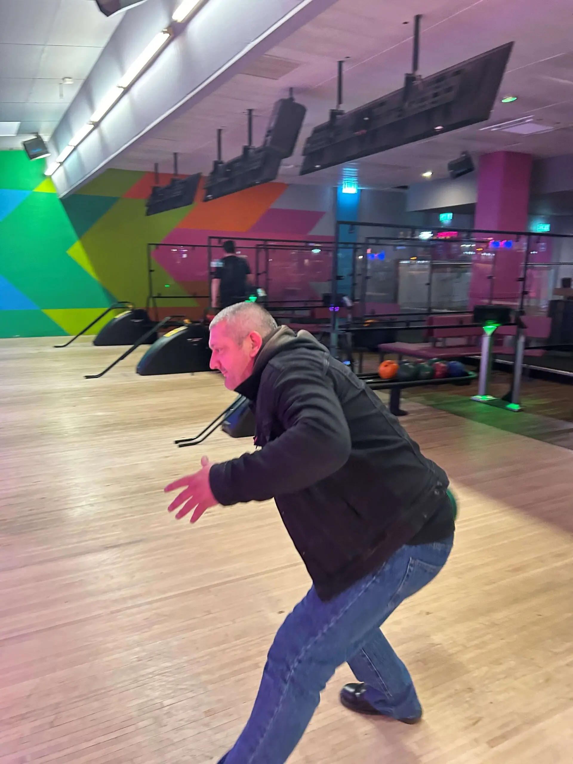 resident preparing to bowl