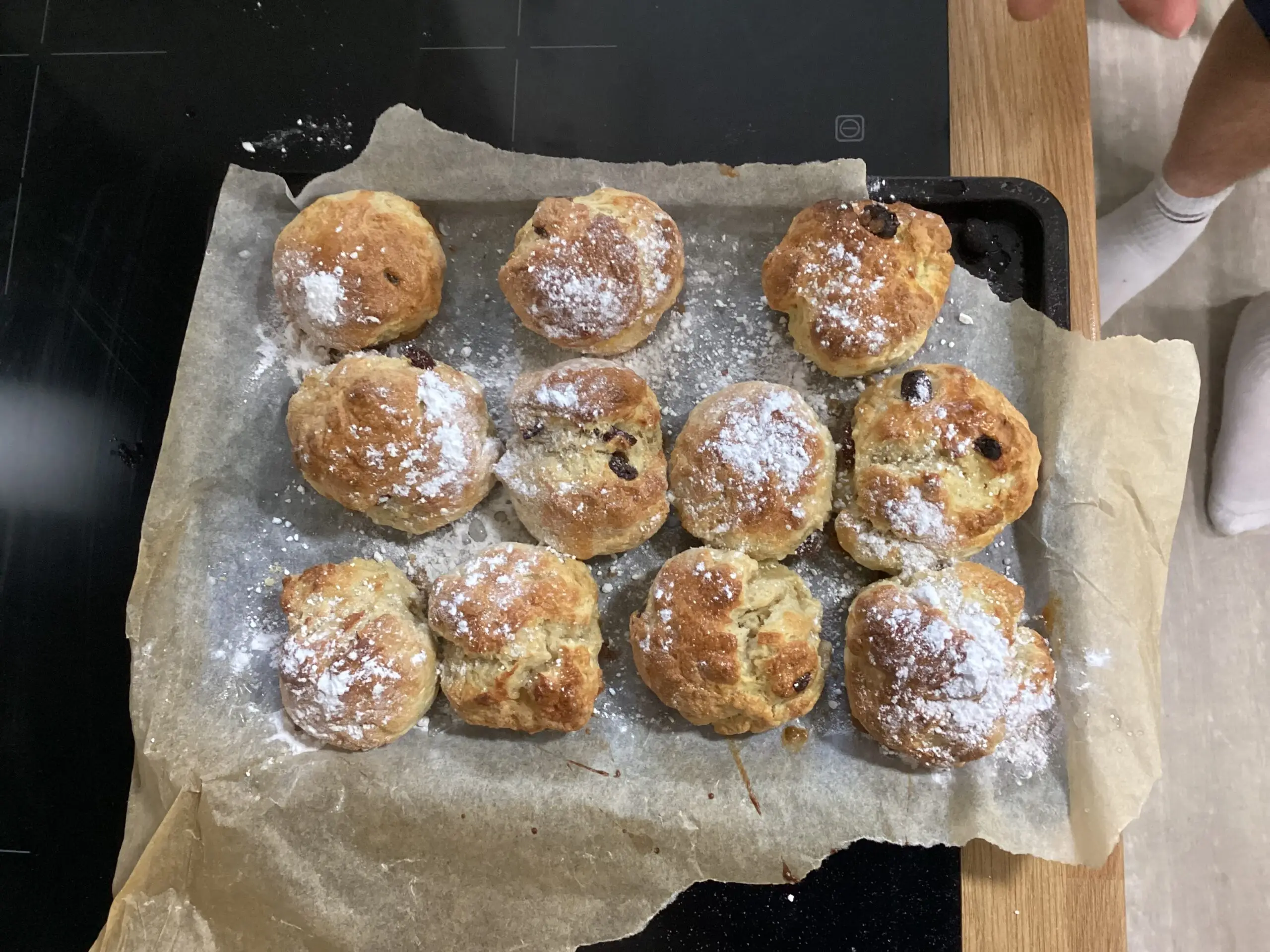 tray of homemade scones